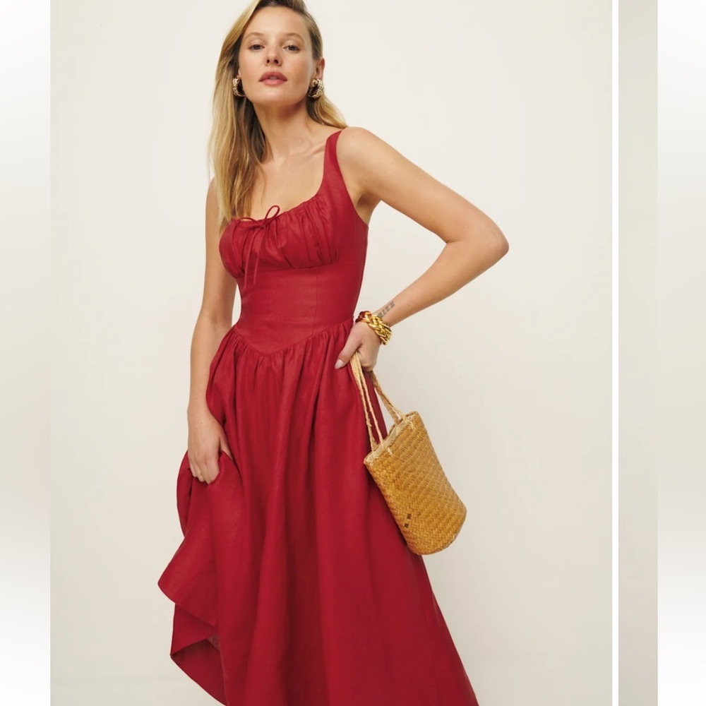 NWOT Reformation Balia Dress Linen Size 10